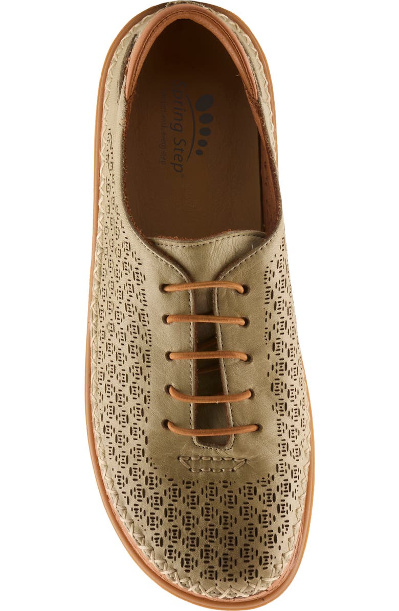 Spring Step Janell Laser Cut Sneaker, Alternate, color, Sage Green