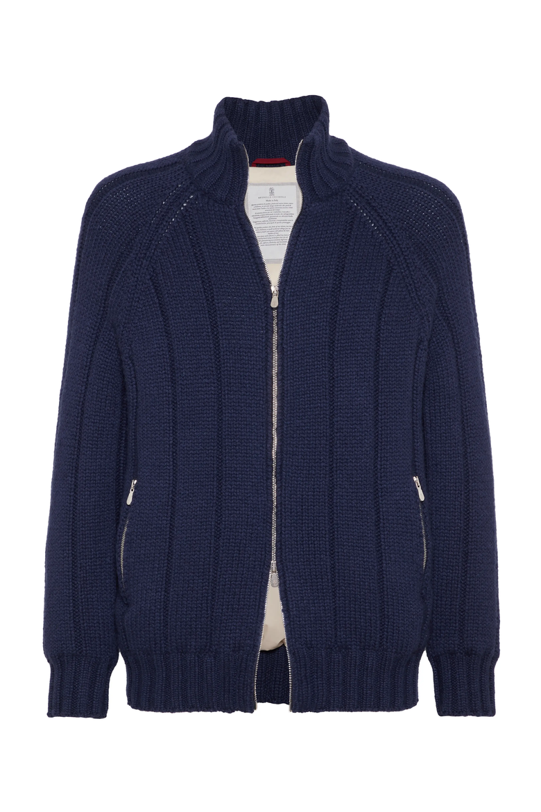 Knit jacket with padding, Main, color, Indigo
