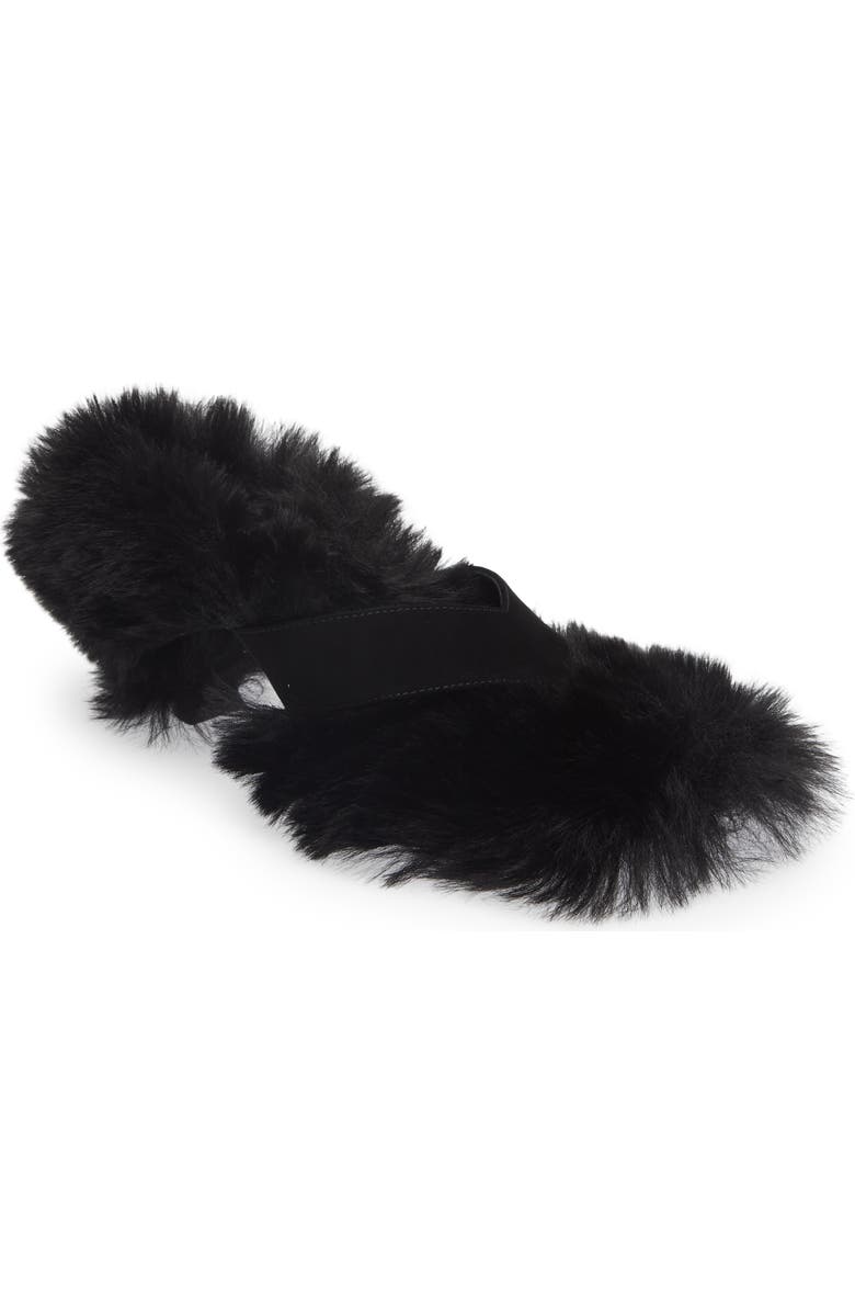 Jeffrey Campbell Fluffed Faux Fur Flip Flop, Main, color,