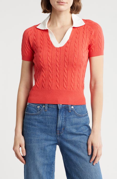 Ivy Short Sleeve Polo Sweater
