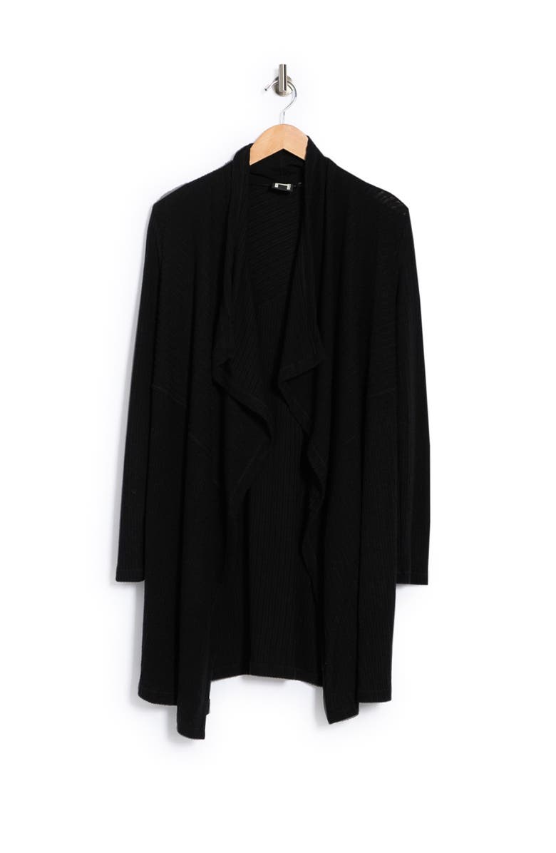 Heather by Bordeaux Mix Rib Cozy Waterfall Cardigan, Alternate, color,