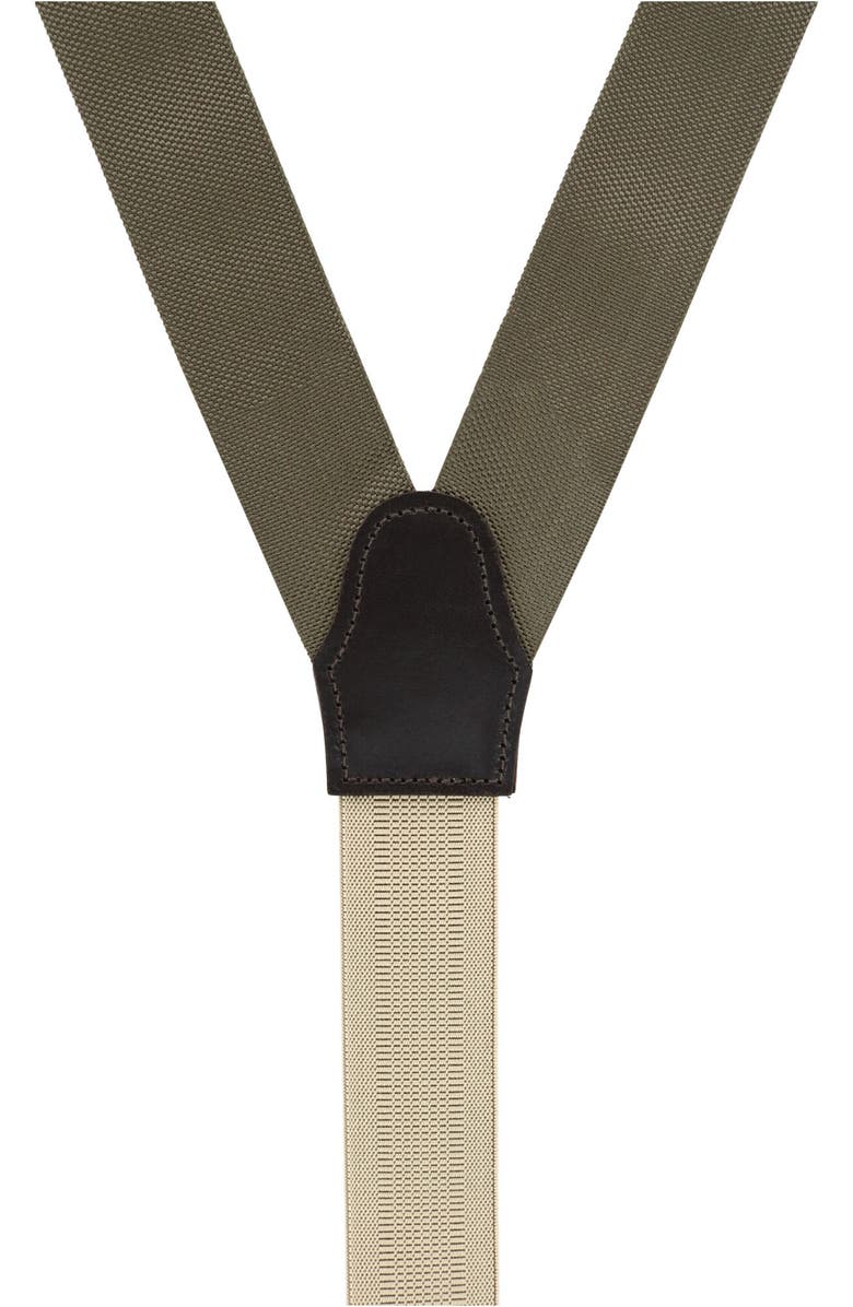 Trafalgar Solid Suspenders, Alternate, color, Olive Green
