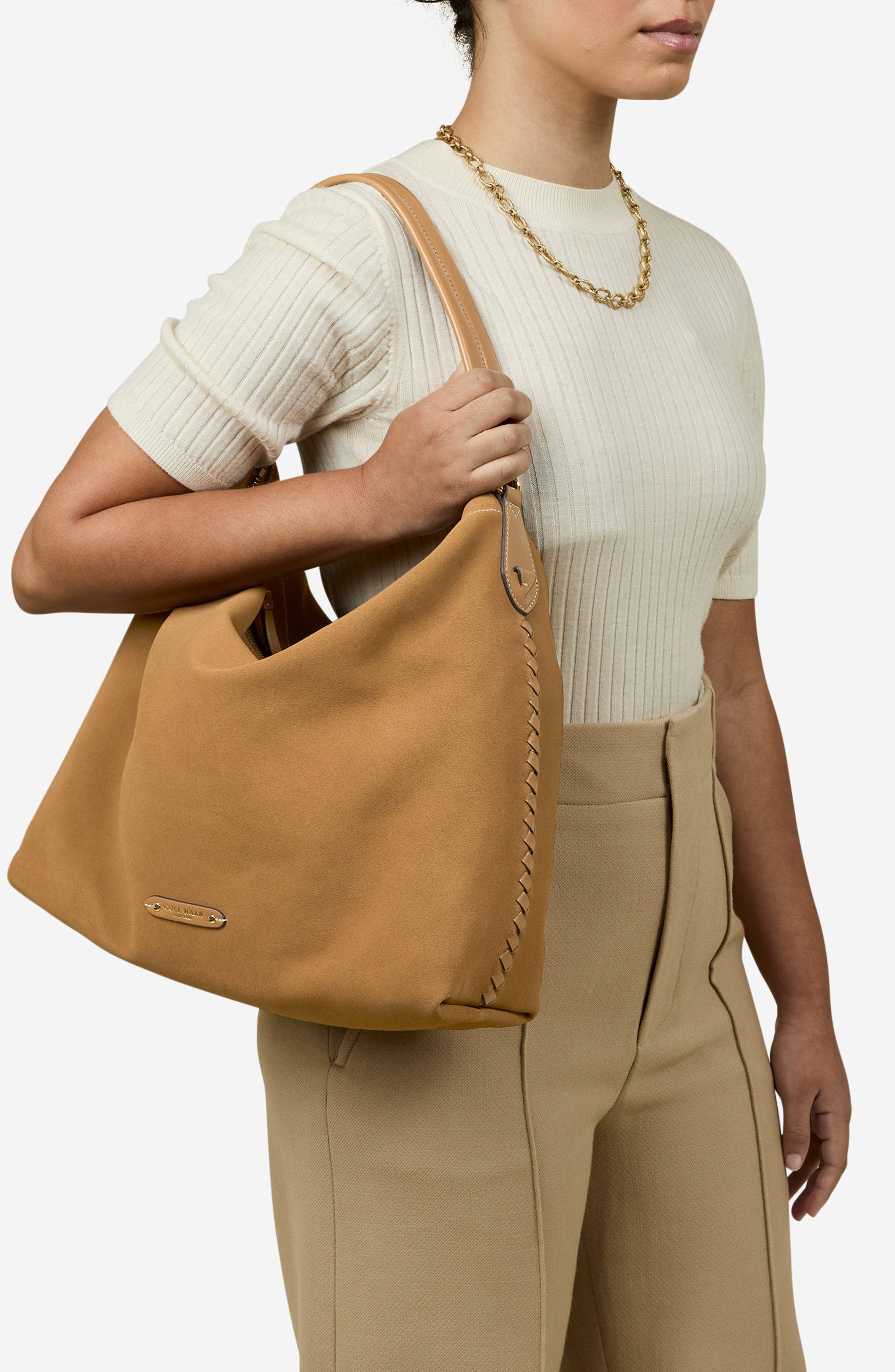 Cole Haan Isabella Leather Hobo Bag, Alternate, color, Ch Golden Honey Suede