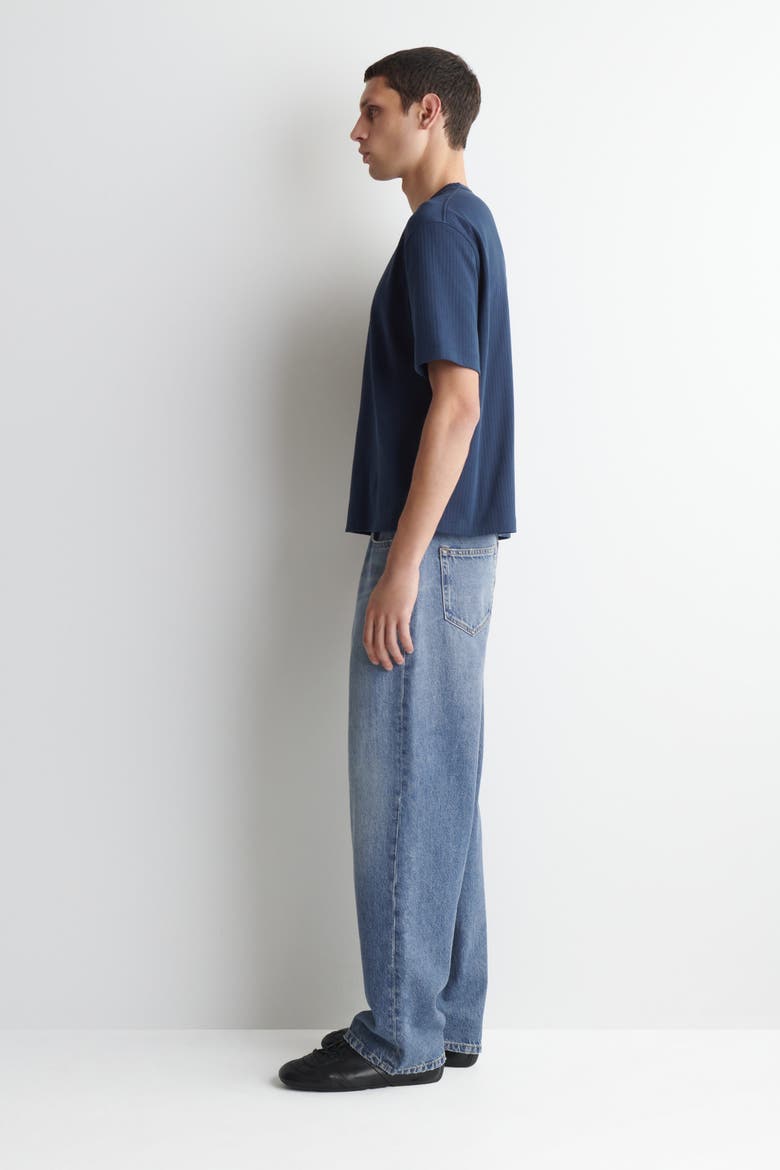 Ribbed Jersey T-Shirt, Alternate, color, NAVY