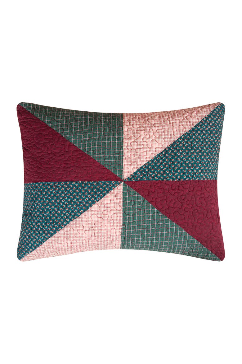 Shady Pines Burgundy Red Cabin Lodge Cotton Standard Pillow Sham, Main, color, Green