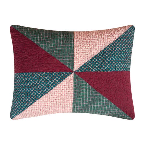 Shady Pines Burgundy Red Cabin Lodge Cotton Standard Pillow Sham