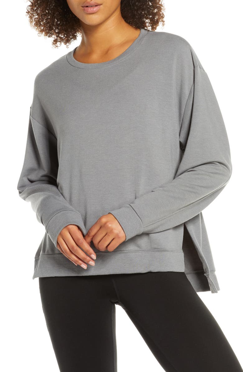 Zella Split Hem Sweatshirt, Main, color,