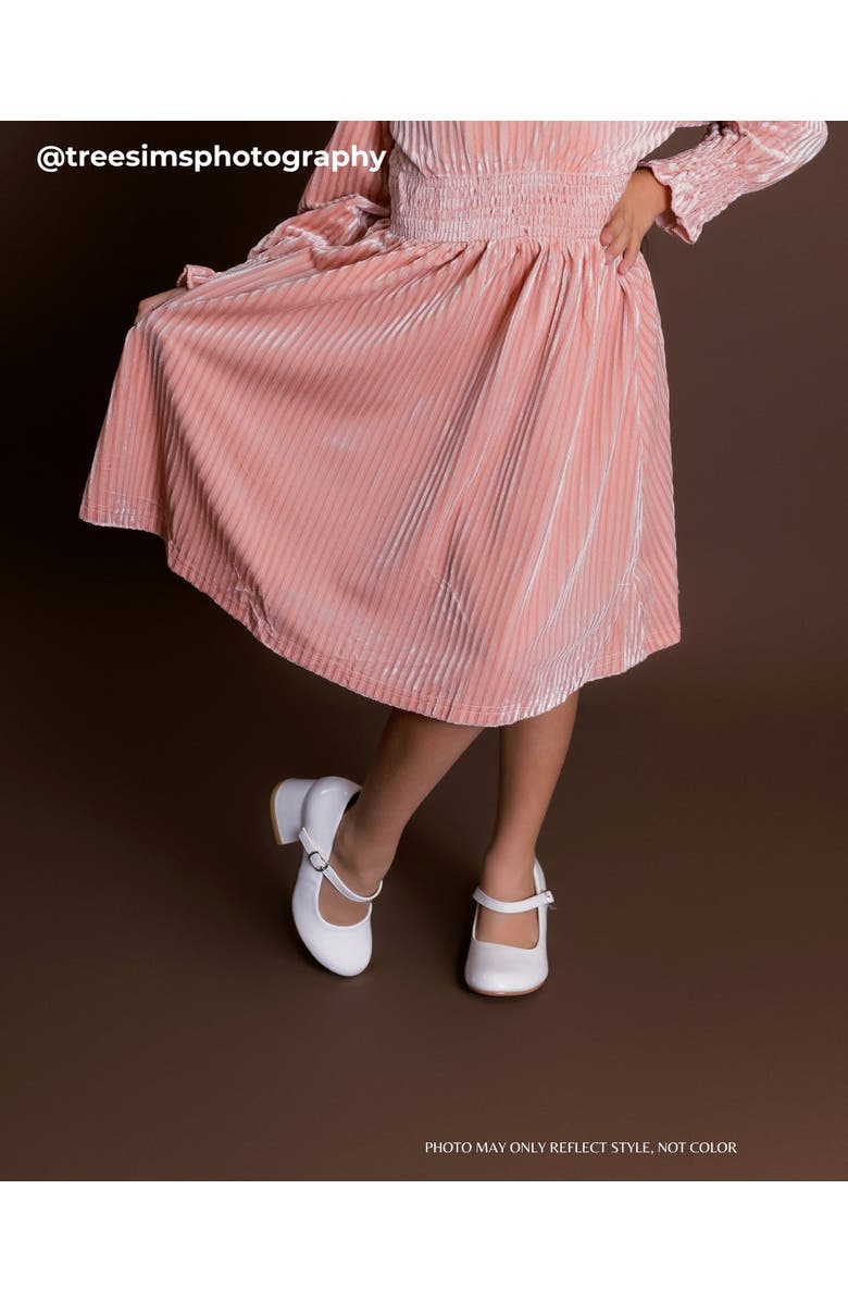 Kailee P Charlotte Patent Mary Jane Girls Block Heel, Alternate, color, White