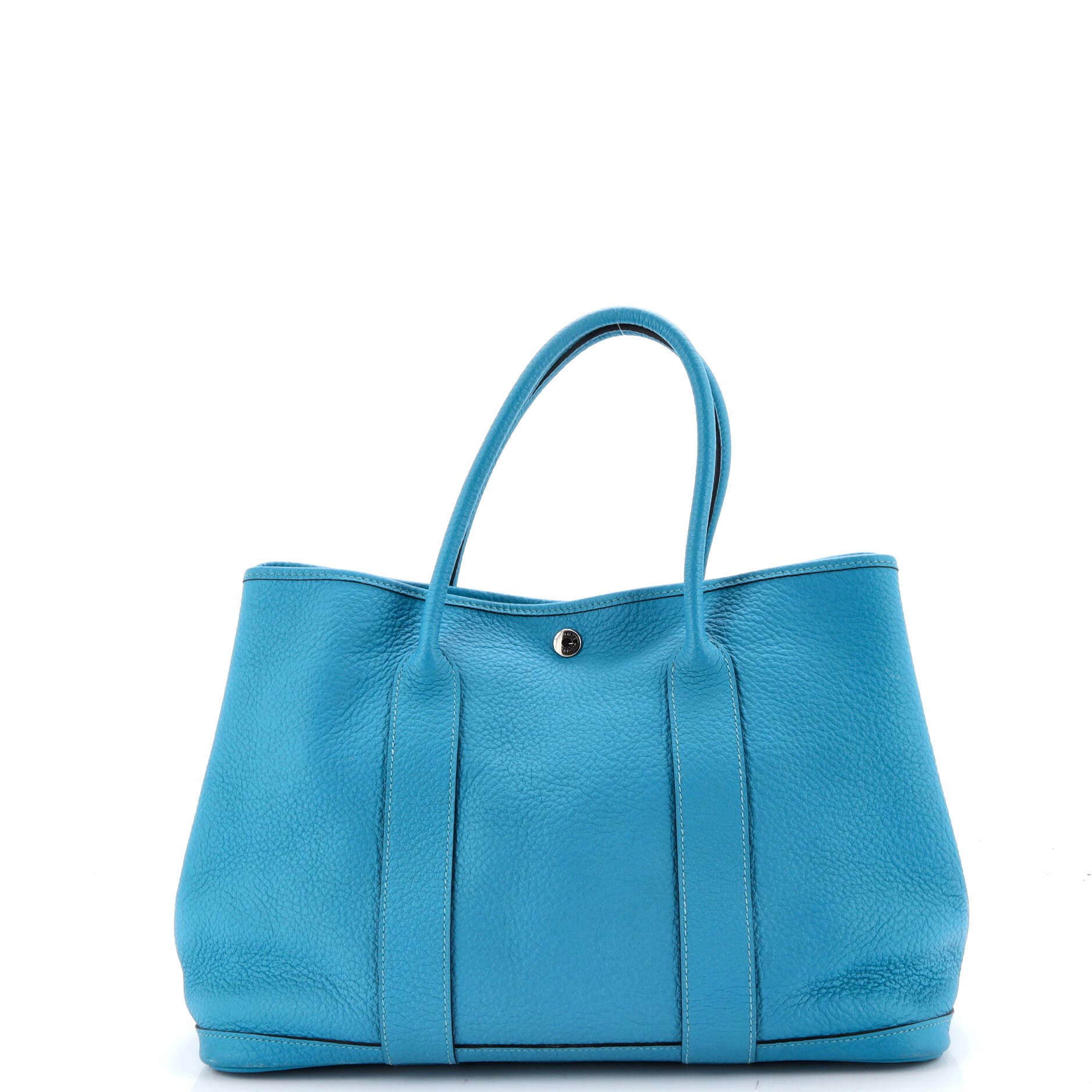 Pre-Owned Hermes Garden Party Tote Leather 36, Alternate, color, Turquoise