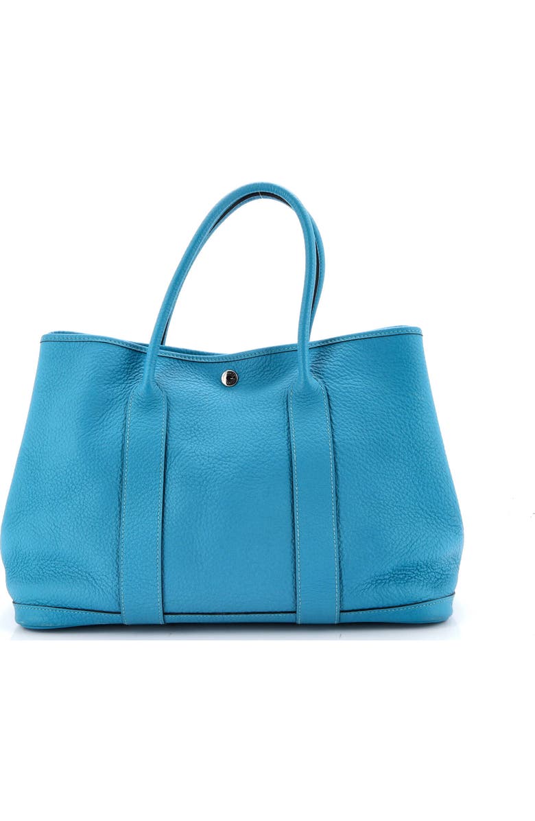 Pre-Owned Hermes Garden Party Tote Leather 36, Alternate, color, Turquoise