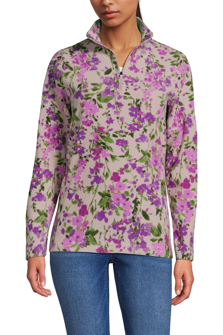 Anyweather Fleece Quarter Zip Pullover, Main, color, Soft Mineral Blush Floral