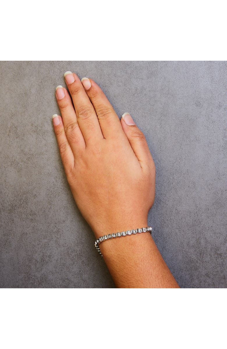 Haus of Brilliance .925 Sterling Silver 1/4 Cttw Diamond Miracle Plate and "S" Link Tennis Bracelet, Alternate, color, White