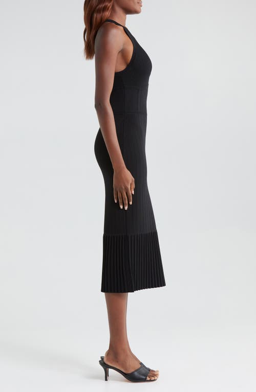 L'agence Kim Pleat Hem Knit Dress In Black
