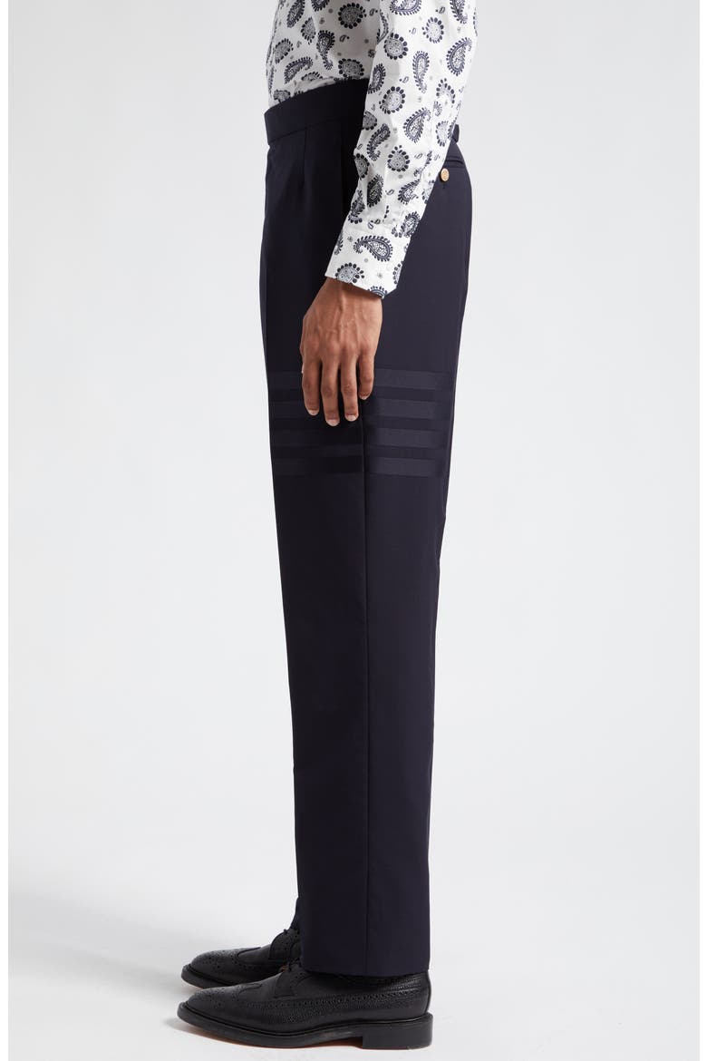 4-Bar Mélange Wool Pants, Alternate, color, DARK BLUE