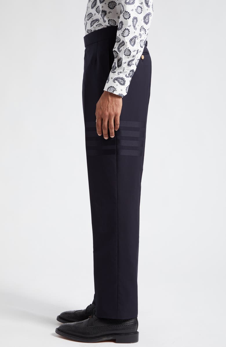 Thom Browne 4-Bar Mélange Wool Pants, Alternate, color, Dark Blue