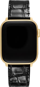 MICHELE Croc Embossed Leather 20mm Apple Watch® Watchband