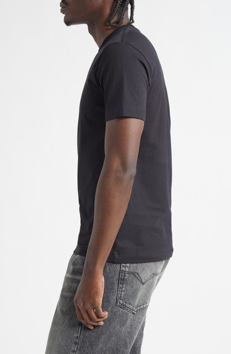 Versace Logo Cotton Jersey T-Shirt, Alternate, color, Black