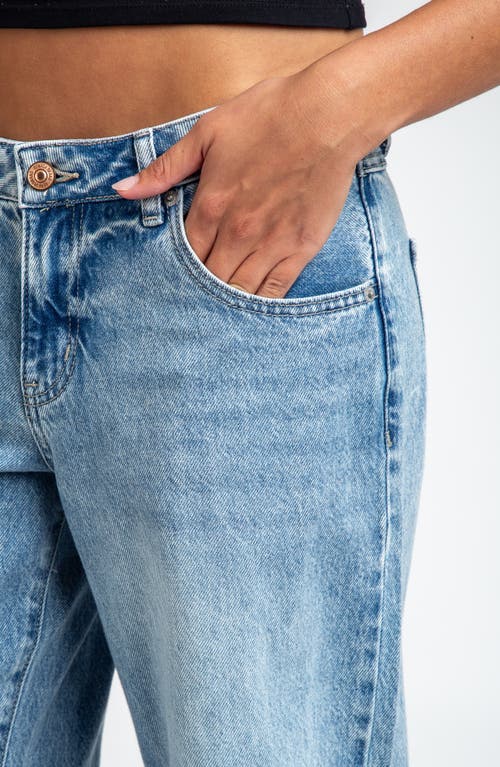 I Love Who I Am Low Rise Baggy Flare Jeans In Blue