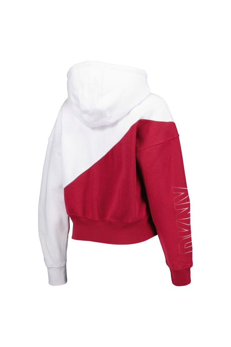 Women's DKNY Sport White/Cardinal Arizona Cardinals Bobbi Color Blocked Pullover Hoodie, Alternate, color, White