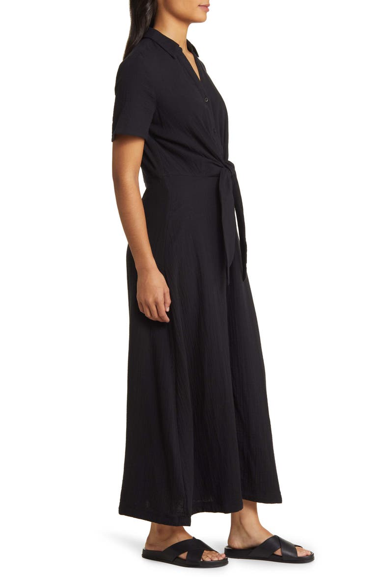 Caslon<sup>®</sup> Vacation Tie Front Gauze Shirtdress, Alternate, color,