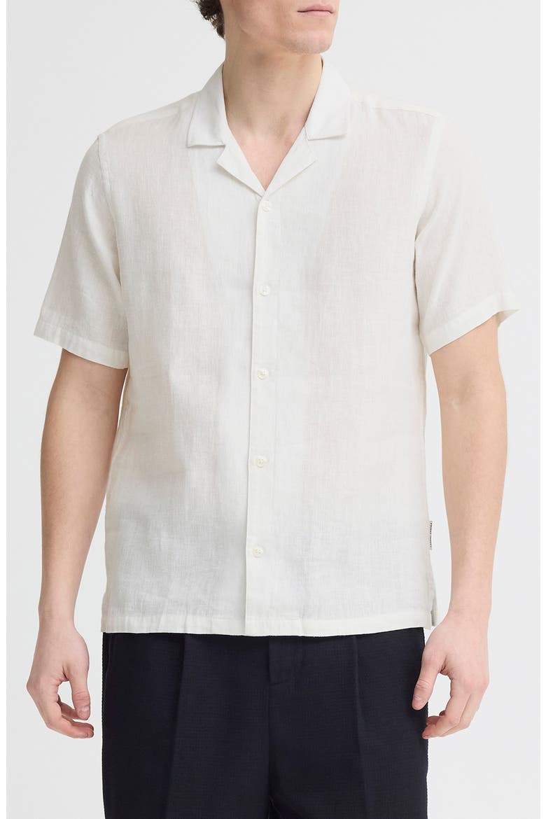 Sauby Linen Blend Camp Shirt, Main, color, SNOW WHITE