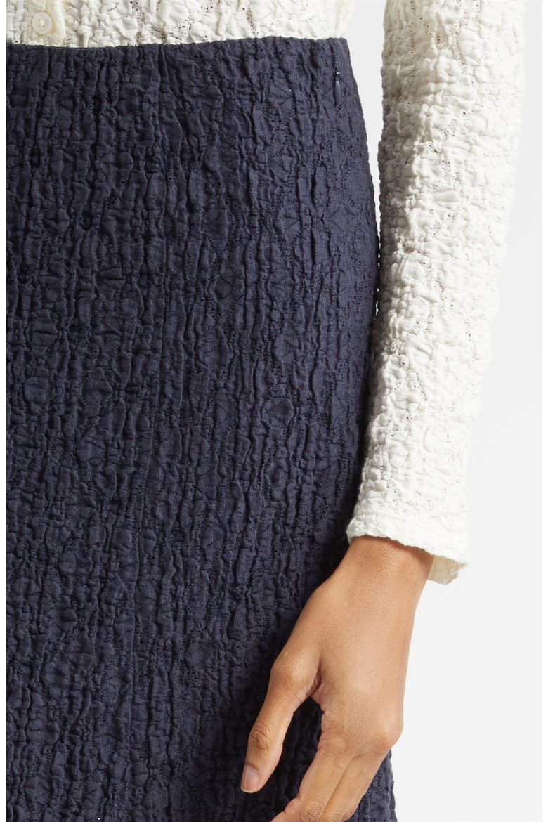 Massimo Cotton Blend Lace Midi Skirt, Alternate, color, NAVY