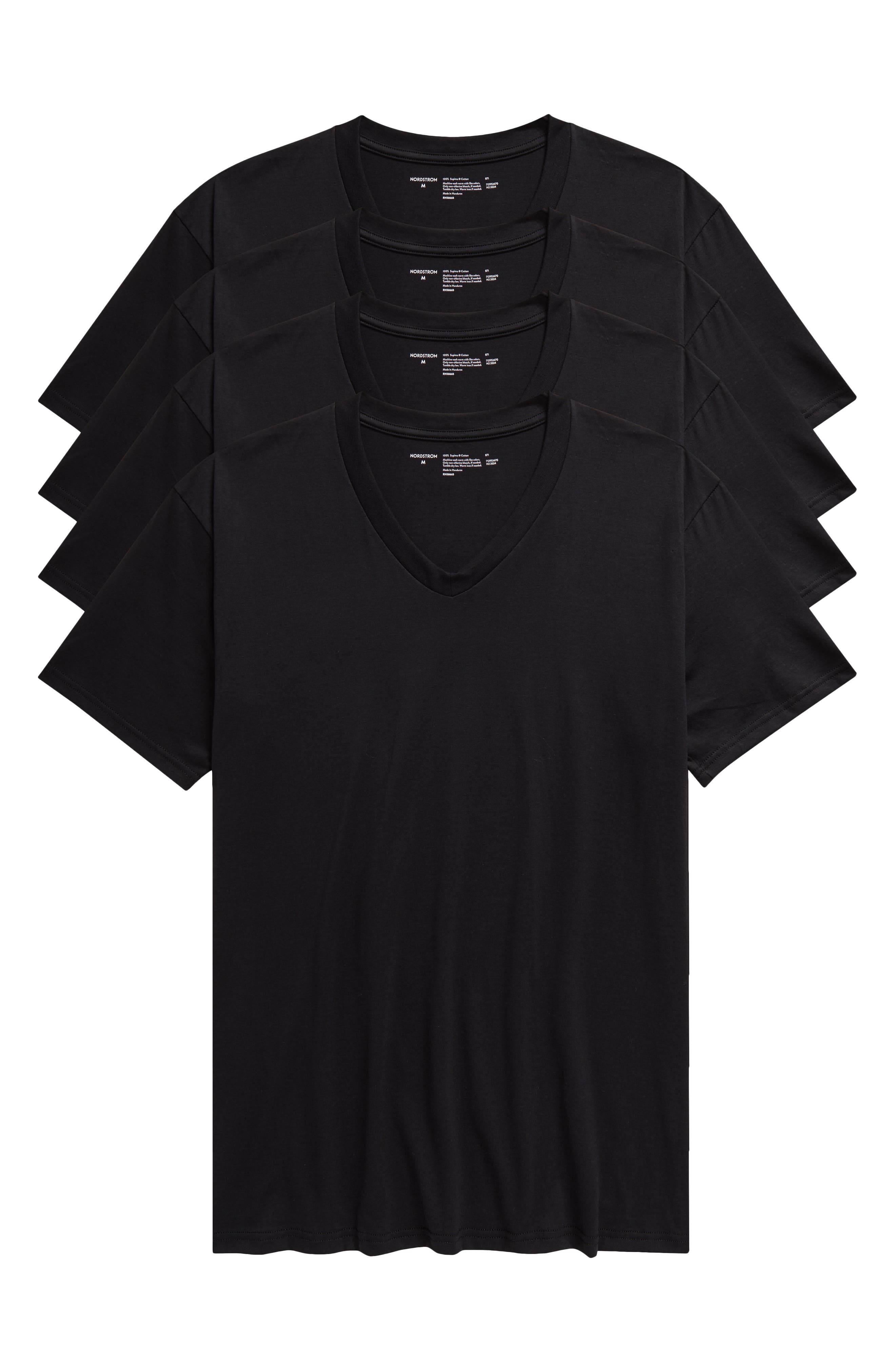 Мужские Nordstrom 4-Pack Regular Fit Supima® Cotton V-Neck T-Shirts — фото 6