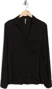 Young, Fabulous & Broke Susan Satin Jacquard Button Down Shirt