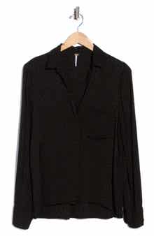 Susan Satin Jacquard Button Down Shirt