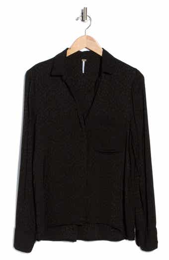 Susan Satin Jacquard Button Down Shirt