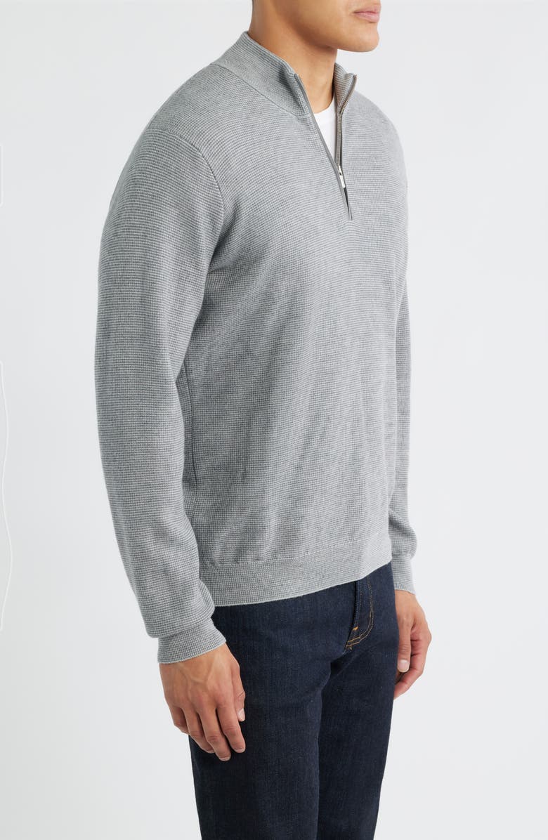 Peter Millar West Merino Wool Quarter Zip Sweater, Alternate, color, British Grey