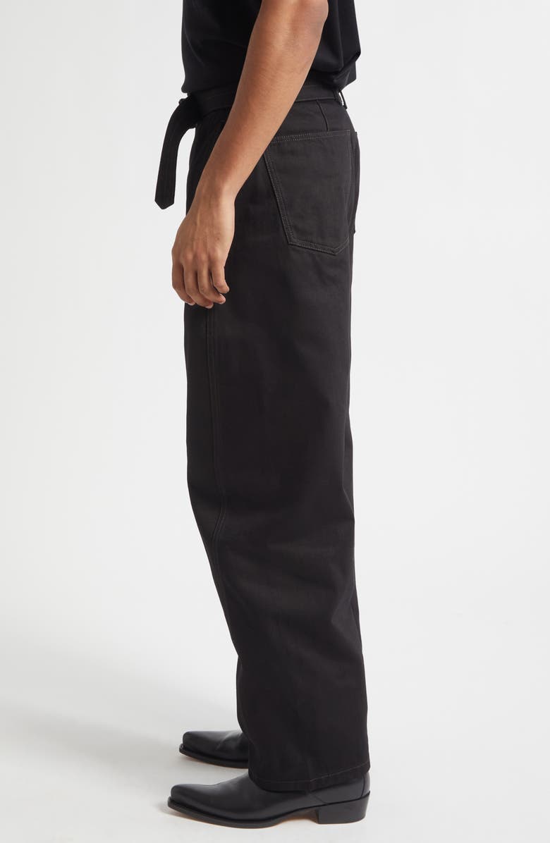 Lemaire Twisted Belted Jeans, Alternate, color, Black