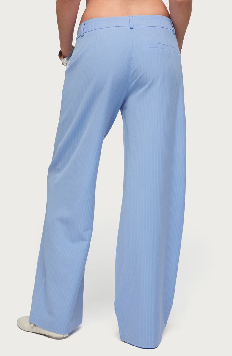 EDIKTED Pinstripe Low Rise Straight Leg Pants, Alternate, color, Light-Blue