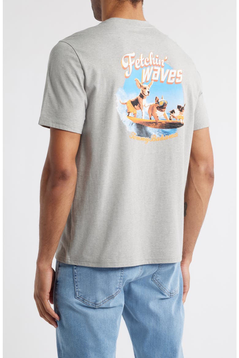 Fetchin' Waves Graphic Pocket T-Shirt, Alternate, color, GREY HEATHER