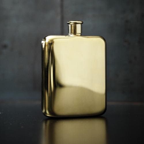Viski Belmont Gold Plated Flask In Gold
