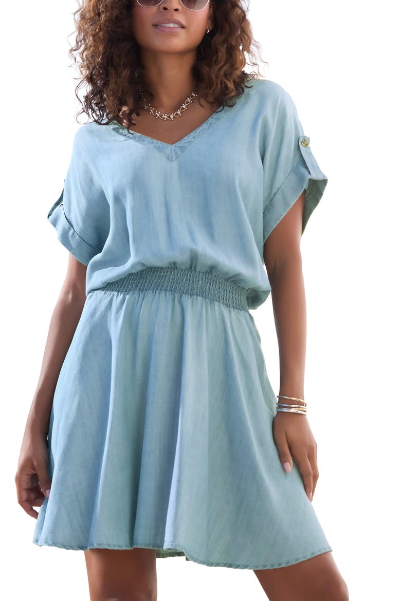 Denim Look Dress, Main, color, Denim