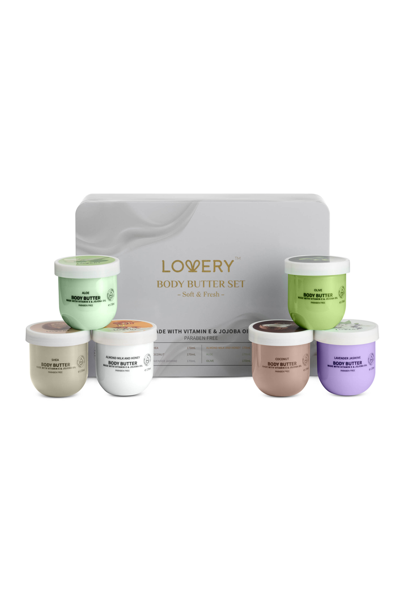 Whipped Body Butter 6-Piece Set, Main, color, White / Gold