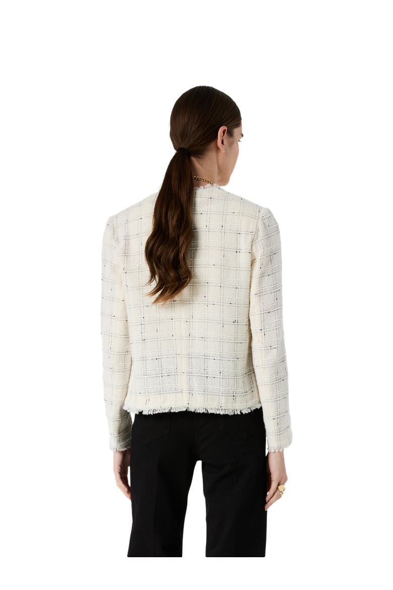 Taissa Tweed Cropped Jacket, Alternate, color, Ecru