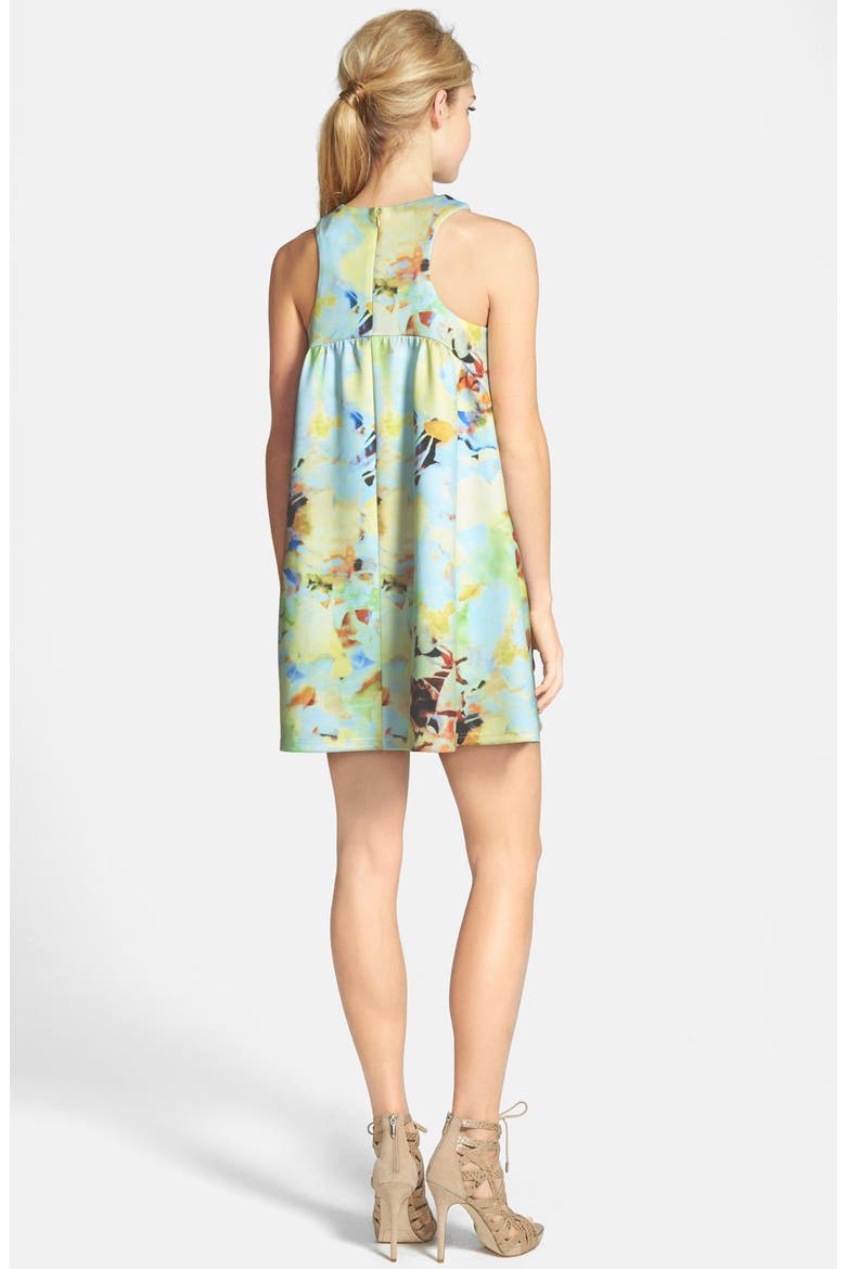 Abstract Floral Print Mini Dress, Alternate, color, PASTEL MULTI