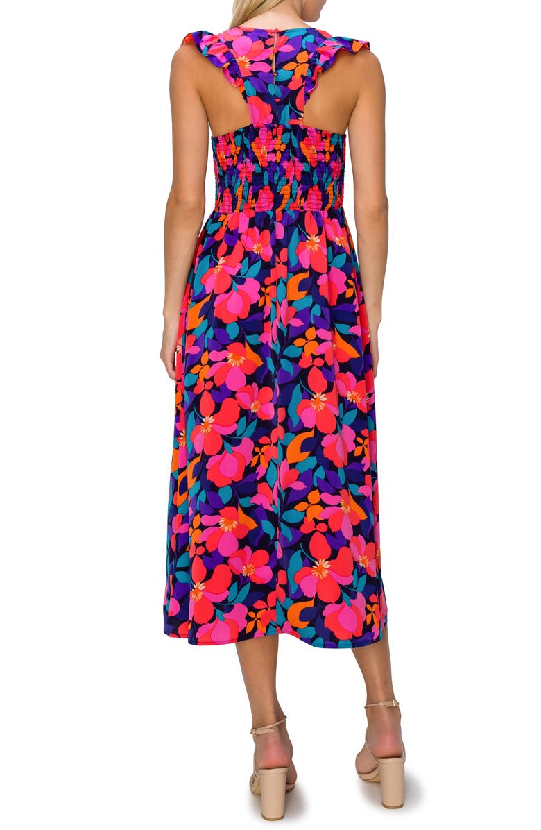 MELLODAY Smocked Fit & Flare Dress, Alternate, color, 