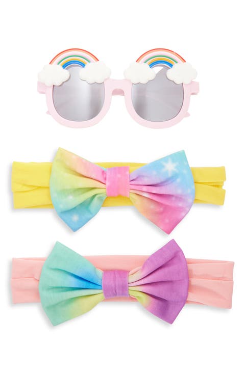 Kids' Rainbow Sun Set of 3 Sunglasses & Headbands Set