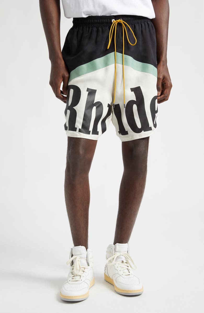 Rhude Awakening Cupro Blend Shorts, Main, color, 