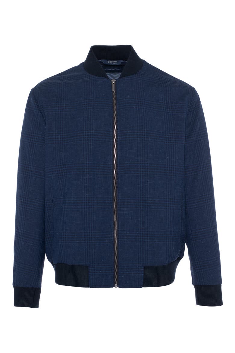 Bomber Jacket, Main, color, NAVY PLAID