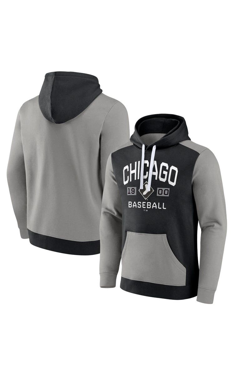 FANATICS Men's Fanatics Branded Black/Gray Chicago White Sox Chip In Pullover Hoodie, Main, color, 