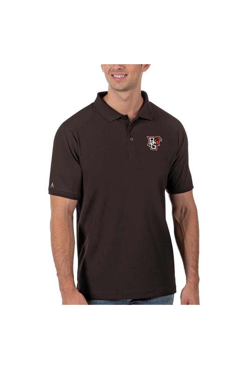 ANTIGUA Men's Antigua Brown Bowling Green St. Falcons Legacy Pique Polo, Main, color, Brown