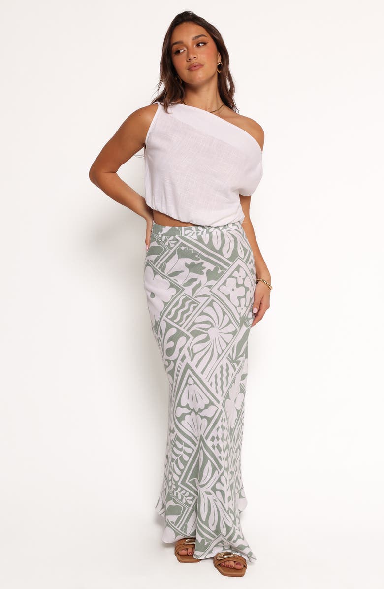 Petal & Pup Willow Mixed Print Maxi Skirt, Alternate, color, Sage Print