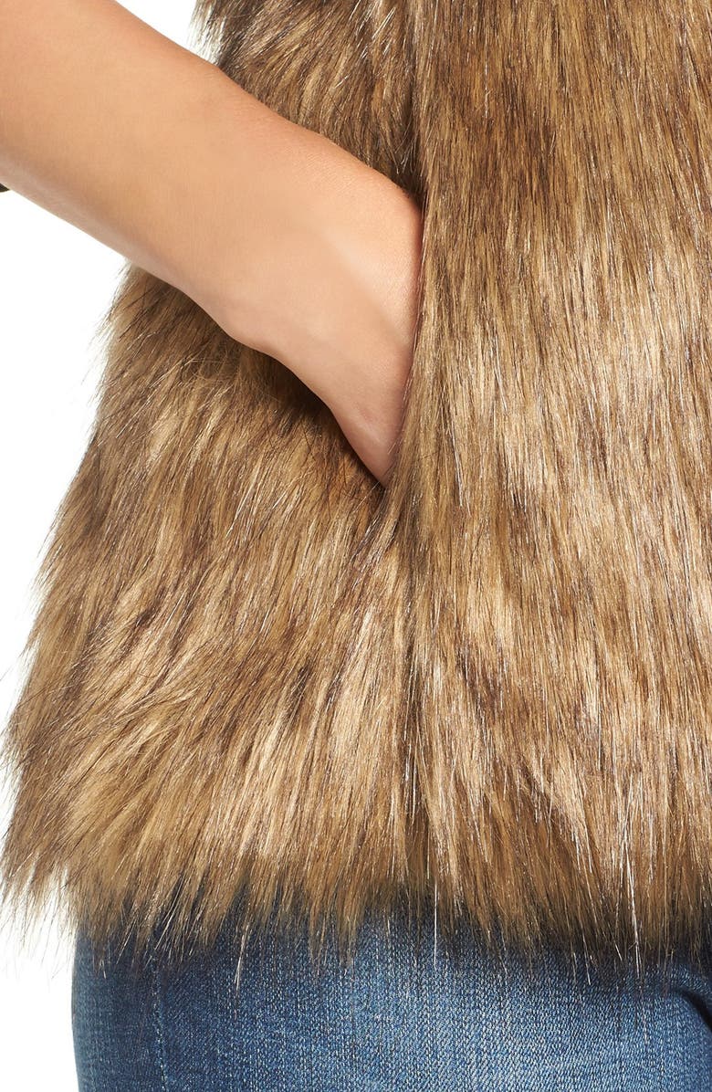 Hinge Faux Fur Vest, Alternate, color,