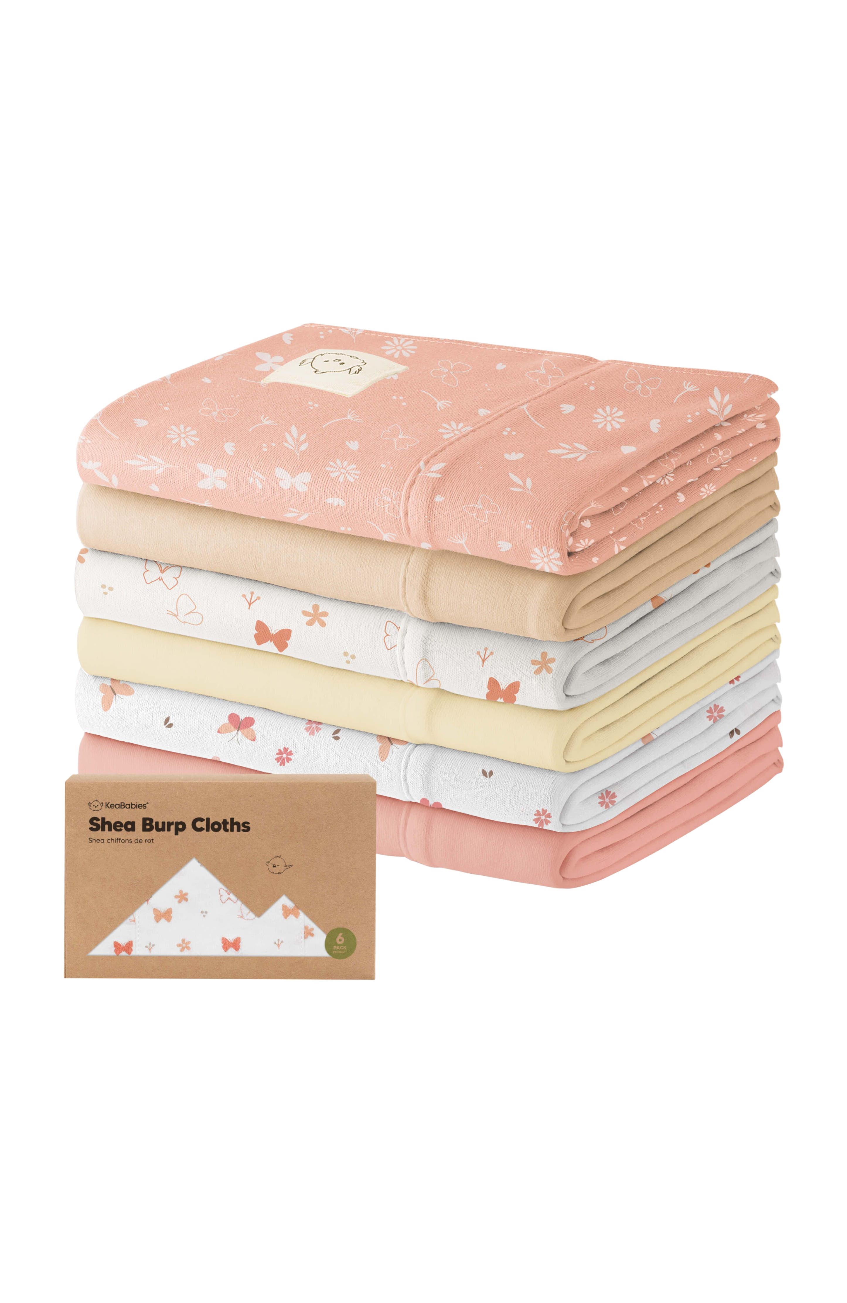 KeaBabies Shea Burp Cloths in Butterflies 