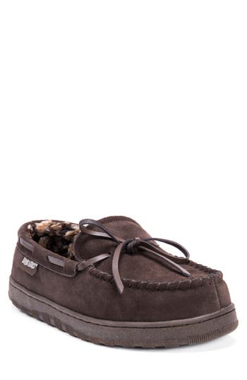 Paul Printed Berber Suede Faux Fur Lined Slipper