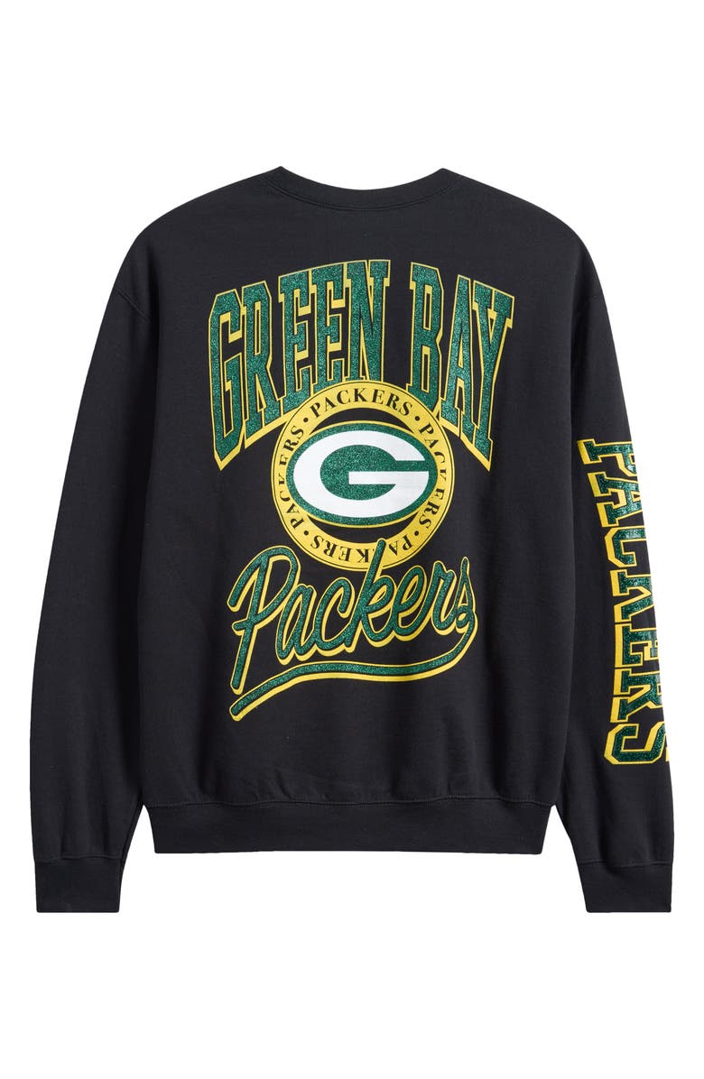 Junk Food NFL Packers Glitter Graphic Sweatshirt, Alternate, color, Black